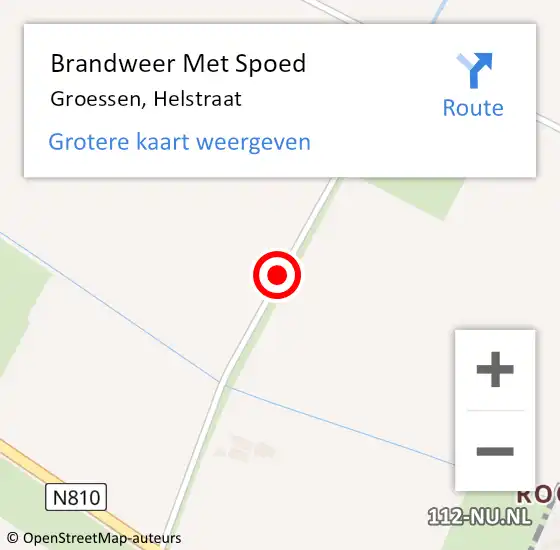 Locatie op kaart van de 112 melding: Brandweer Met Spoed Naar Groessen, Helstraat op 23 juni 2018 15:55