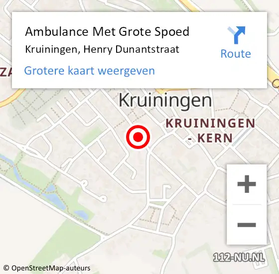 Locatie op kaart van de 112 melding: Ambulance Met Grote Spoed Naar Kruiningen, Henry Dunantstraat op 23 juni 2018 15:55