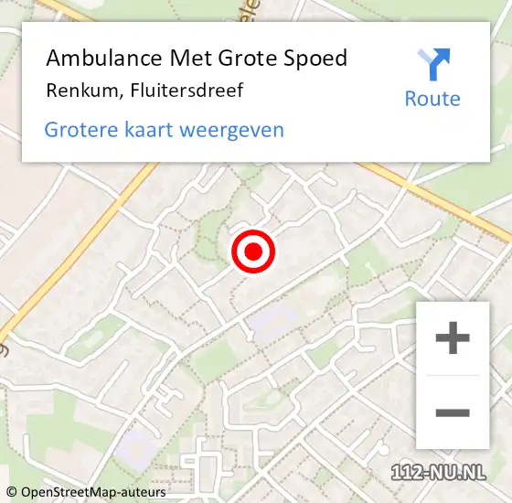 Locatie op kaart van de 112 melding: Ambulance Met Grote Spoed Naar Renkum, Fluitersdreef op 23 juni 2018 16:05