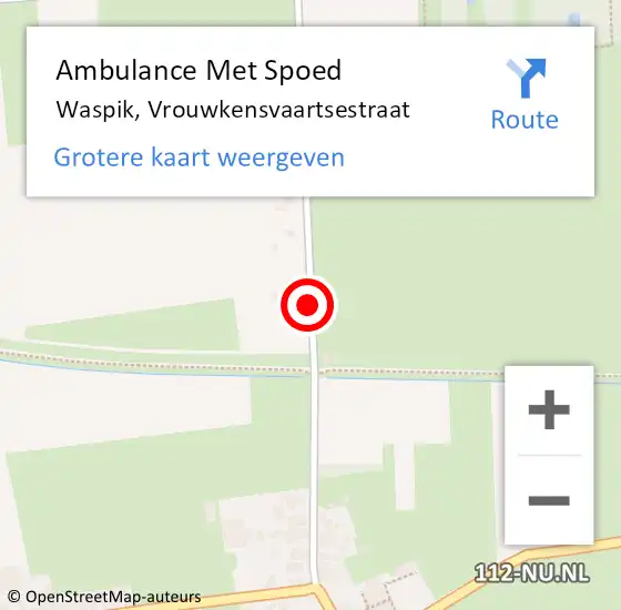 Locatie op kaart van de 112 melding: Ambulance Met Spoed Naar Waspik, Vrouwkensvaartsestraat op 23 juni 2018 16:06