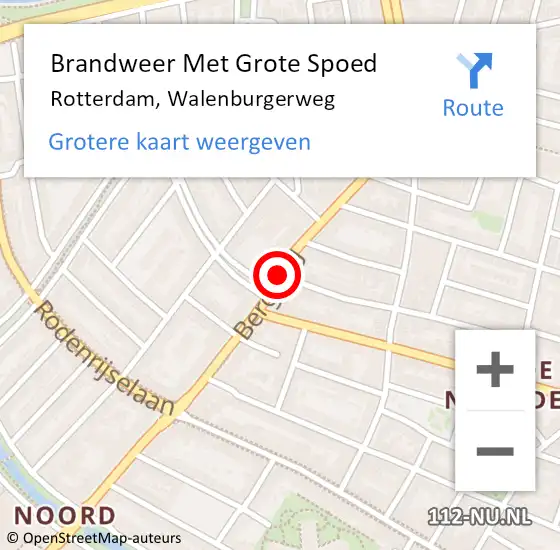 Locatie op kaart van de 112 melding: Brandweer Met Grote Spoed Naar Rotterdam, Bergweg op 23 juni 2018 17:41