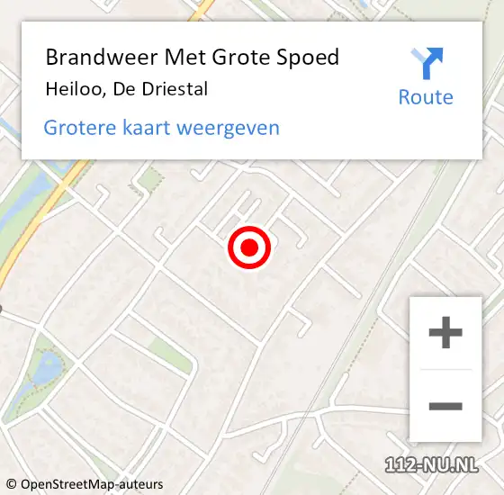 Locatie op kaart van de 112 melding: Brandweer Met Grote Spoed Naar Heiloo, De Driestal op 23 juni 2018 18:47