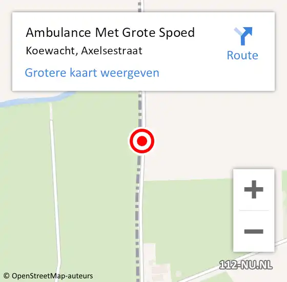 Locatie op kaart van de 112 melding: Ambulance Met Grote Spoed Naar Koewacht, Axelsestraat op 23 juni 2018 19:24