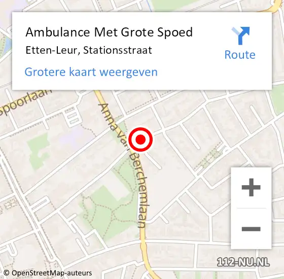 Locatie op kaart van de 112 melding: Ambulance Met Grote Spoed Naar Etten-Leur, Stationsstraat op 23 juni 2018 20:08