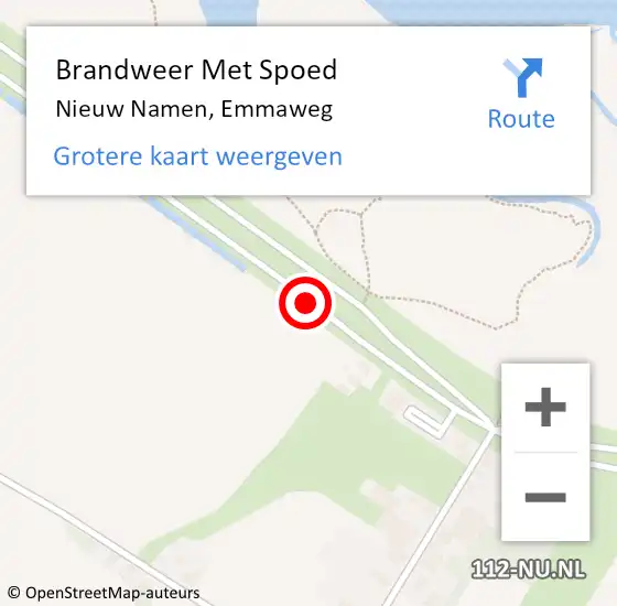 Locatie op kaart van de 112 melding: Brandweer Met Spoed Naar Nieuw Namen, Emmaweg op 23 juni 2018 20:33
