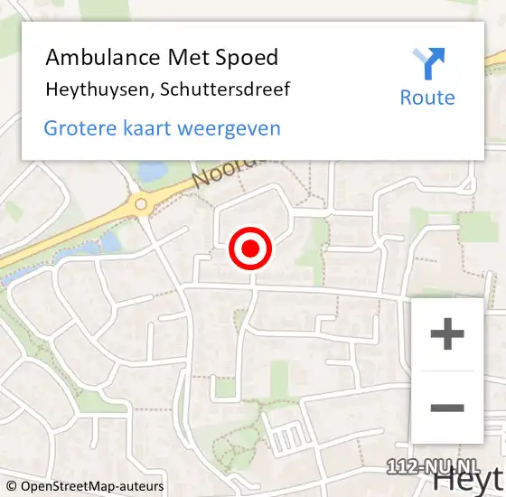 Locatie op kaart van de 112 melding: Ambulance Met Spoed Naar Heythuysen, Schuttersdreef op 23 juni 2018 20:40