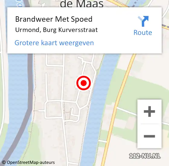 Locatie op kaart van de 112 melding: Brandweer Met Spoed Naar Urmond, Burg Kurversstraat op 23 juni 2018 21:28