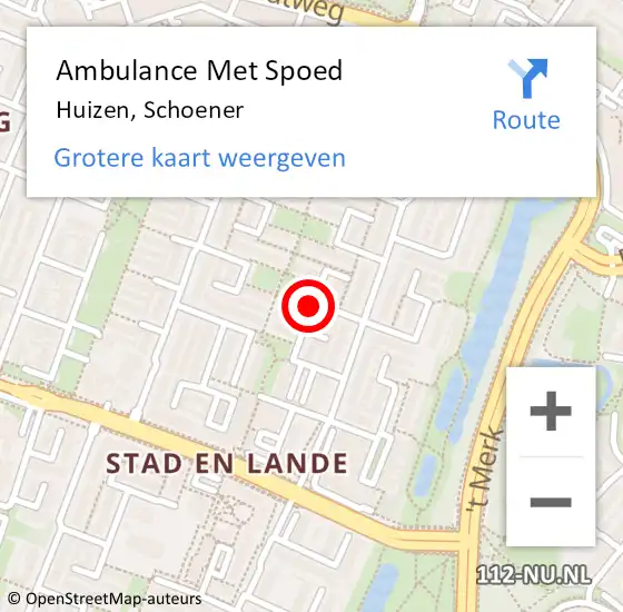 Locatie op kaart van de 112 melding: Ambulance Met Spoed Naar Huizen, Schoener op 28 februari 2014 15:16