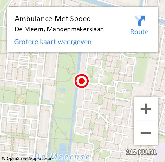 Locatie op kaart van de 112 melding: Ambulance Met Spoed Naar De Meern, Mandenmakerslaan op 23 juni 2018 22:01