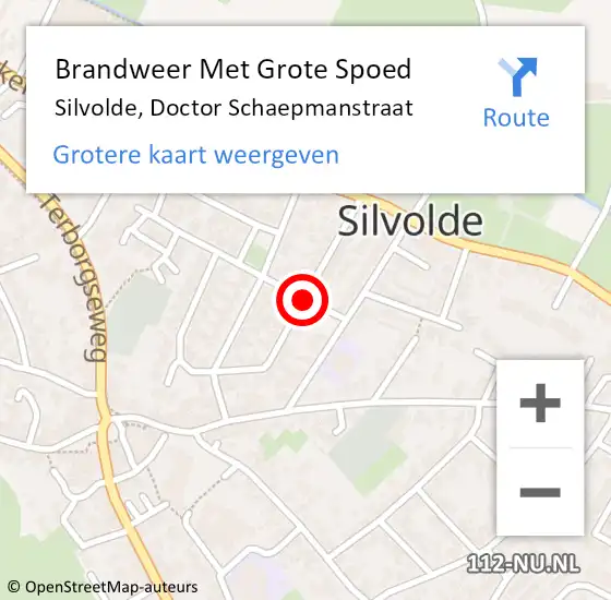 Locatie op kaart van de 112 melding: Brandweer Met Grote Spoed Naar Silvolde, Doctor Schaepmanstraat op 23 juni 2018 22:12