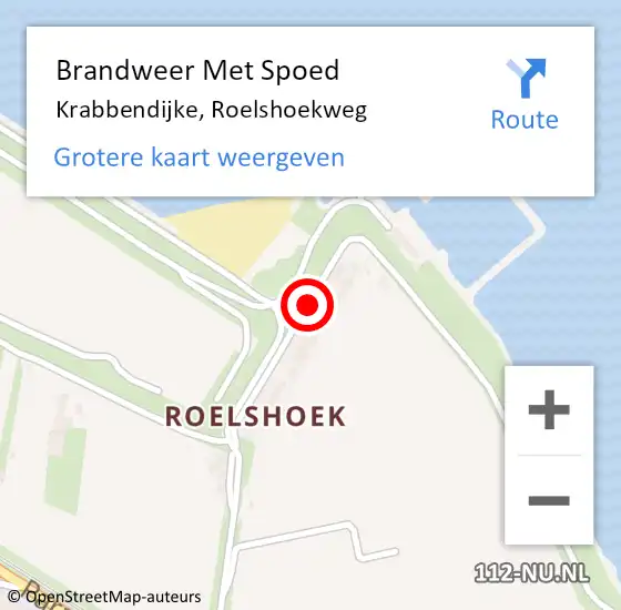 Locatie op kaart van de 112 melding: Brandweer Met Spoed Naar Krabbendijke, Roelshoekweg op 23 juni 2018 22:42