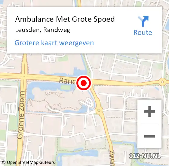 Locatie op kaart van de 112 melding: Ambulance Met Grote Spoed Naar Leusden, Randweg op 23 juni 2018 22:46