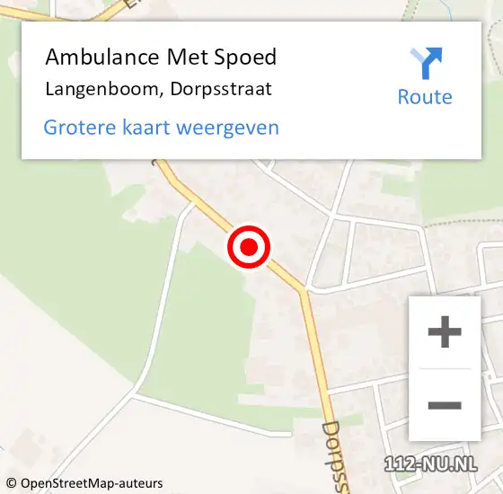 Locatie op kaart van de 112 melding: Ambulance Met Spoed Naar Langenboom, Dorpsstraat op 23 juni 2018 22:47