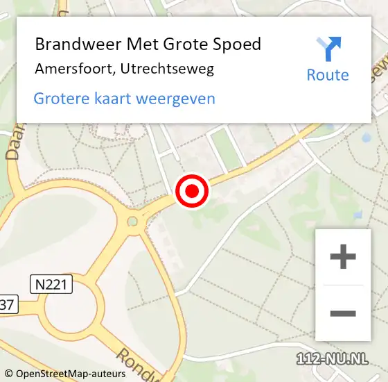 Locatie op kaart van de 112 melding: Brandweer Met Grote Spoed Naar Amersfoort, Utrechtseweg op 23 juni 2018 23:48