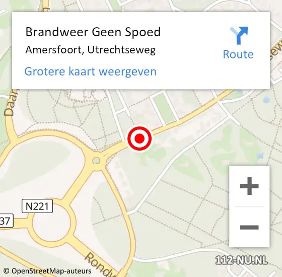 Locatie op kaart van de 112 melding: Brandweer Geen Spoed Naar Amersfoort, Utrechtseweg op 23 juni 2018 23:49