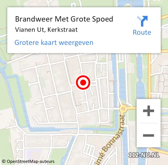 Locatie op kaart van de 112 melding: Brandweer Met Grote Spoed Naar Vianen Ut, Kerkstraat op 24 juni 2018 02:17