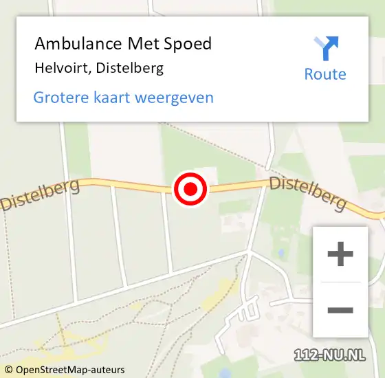 Locatie op kaart van de 112 melding: Ambulance Met Spoed Naar Helvoirt, Distelberg op 24 juni 2018 02:53