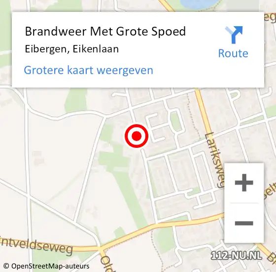 Locatie op kaart van de 112 melding: Brandweer Met Grote Spoed Naar Eibergen, Eikenlaan op 24 juni 2018 03:36