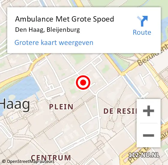 Locatie op kaart van de 112 melding: Ambulance Met Grote Spoed Naar Den Haag, Bleijenburg op 24 juni 2018 05:20