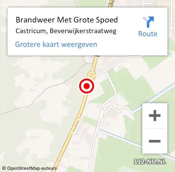 Locatie op kaart van de 112 melding: Brandweer Met Grote Spoed Naar Castricum, Beverwijkerstraatweg op 24 juni 2018 06:08