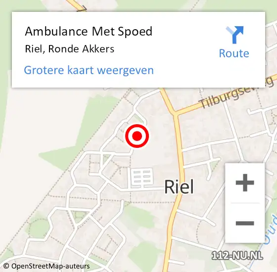 Locatie op kaart van de 112 melding: Ambulance Met Spoed Naar Riel, Ronde Akkers op 24 juni 2018 07:13