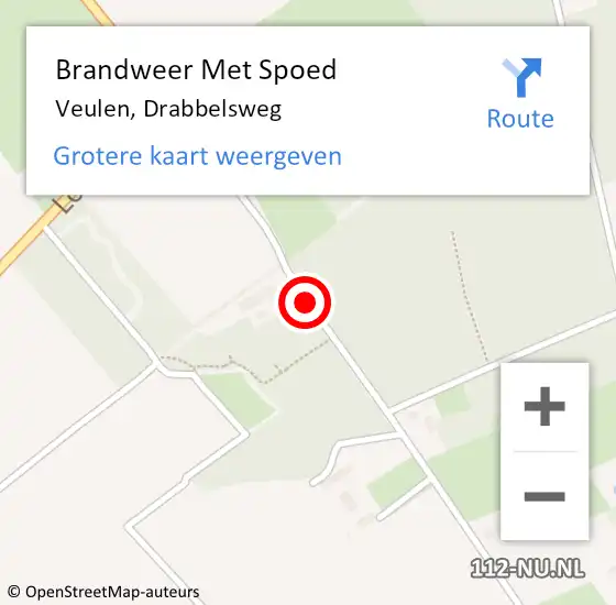 Locatie op kaart van de 112 melding: Brandweer Met Spoed Naar Veulen, Drabbelsweg op 24 juni 2018 07:21