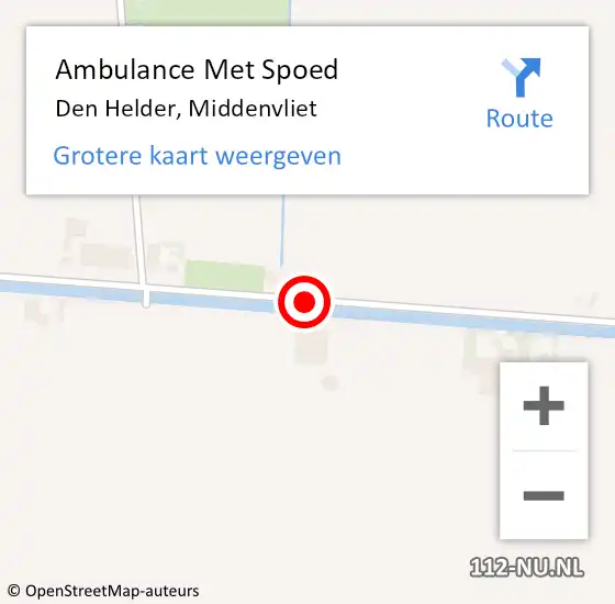 Locatie op kaart van de 112 melding: Ambulance Met Spoed Naar Den Helder, Middenvliet op 24 juni 2018 07:42