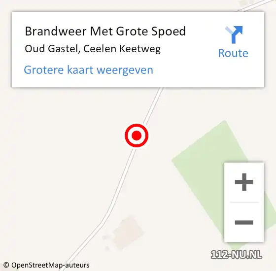Locatie op kaart van de 112 melding: Brandweer Met Grote Spoed Naar Oud Gastel, Ceelen Keetweg op 24 juni 2018 08:22