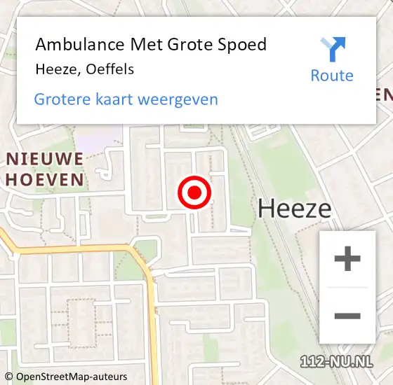 Locatie op kaart van de 112 melding: Ambulance Met Grote Spoed Naar Heeze, Oeffels op 24 juni 2018 08:54