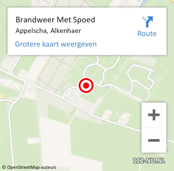 Locatie op kaart van de 112 melding: Brandweer Met Spoed Naar Appelscha, Alkenhaer op 24 juni 2018 10:20