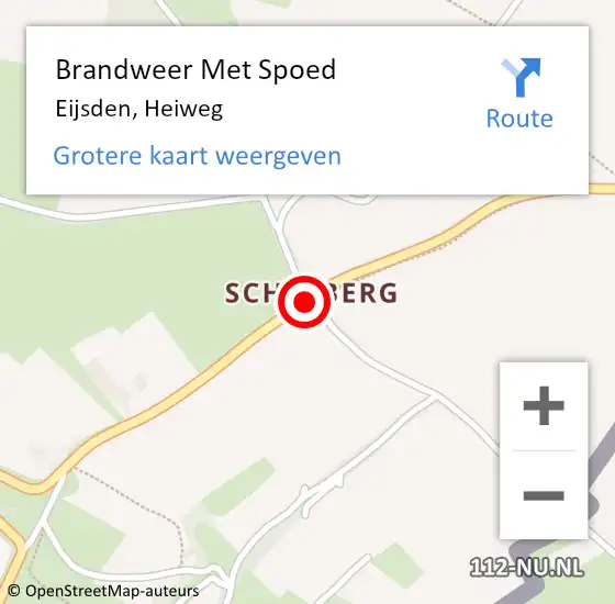 Locatie op kaart van de 112 melding: Brandweer Met Spoed Naar Eijsden, Heiweg op 24 juni 2018 10:49