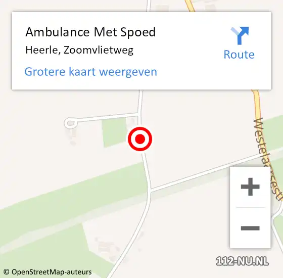 Locatie op kaart van de 112 melding: Ambulance Met Spoed Naar Heerle, Zoomvlietweg op 24 juni 2018 11:01