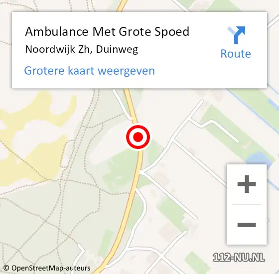 Locatie op kaart van de 112 melding: Ambulance Met Grote Spoed Naar Noordwijk Zh, Duinweg op 24 juni 2018 11:29