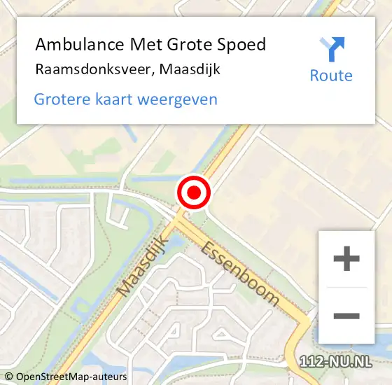 Locatie op kaart van de 112 melding: Ambulance Met Grote Spoed Naar Raamsdonksveer, Maasdijk op 24 juni 2018 11:30