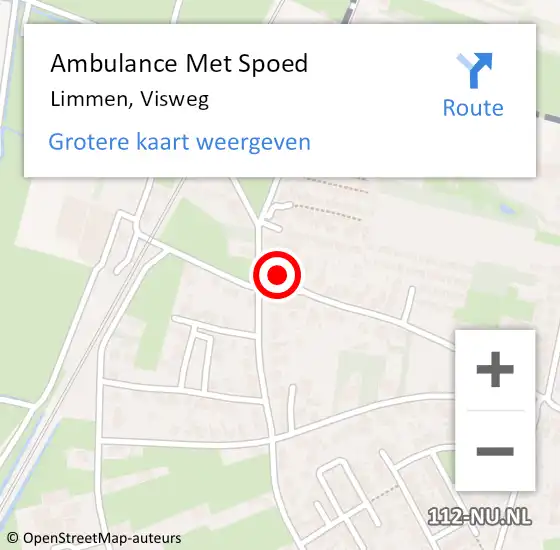 Locatie op kaart van de 112 melding: Ambulance Met Spoed Naar Limmen, Visweg op 24 juni 2018 12:02