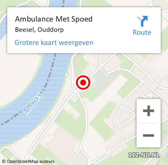 Locatie op kaart van de 112 melding: Ambulance Met Spoed Naar Beesel, Ouddorp op 24 juni 2018 12:18