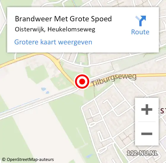 Locatie op kaart van de 112 melding: Brandweer Met Grote Spoed Naar Oisterwijk, Heukelomseweg op 24 juni 2018 13:09