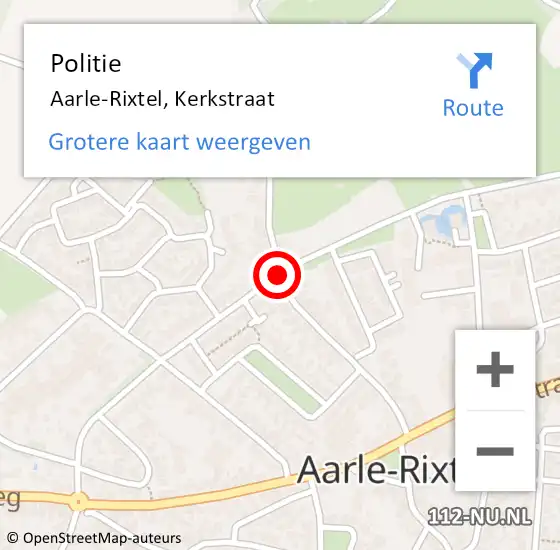 Locatie op kaart van de 112 melding: Politie Aarle-Rixtel, Kerkstraat op 24 juni 2018 13:58