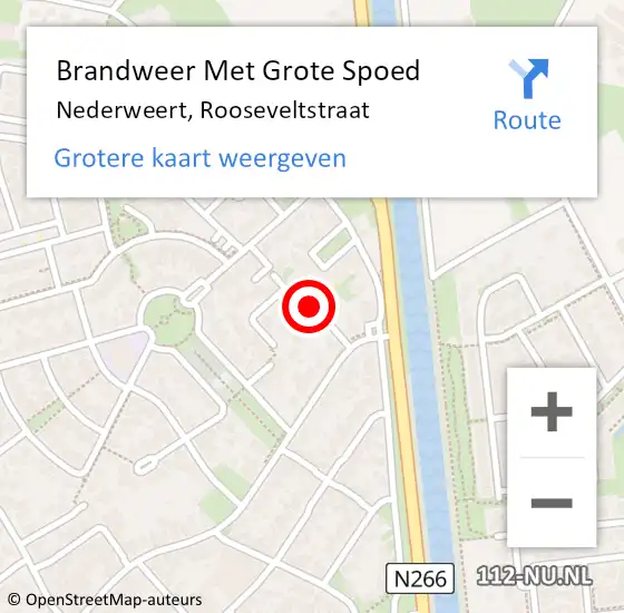 Locatie op kaart van de 112 melding: Brandweer Met Grote Spoed Naar Nederweert, Rooseveltstraat op 24 juni 2018 14:13