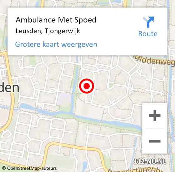 Locatie op kaart van de 112 melding: Ambulance Met Spoed Naar Leusden, Tjongerwijk op 28 februari 2014 16:13