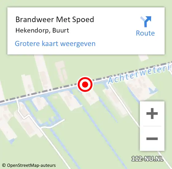 Locatie op kaart van de 112 melding: Brandweer Met Spoed Naar Hekendorp, Buurt op 24 juni 2018 17:21