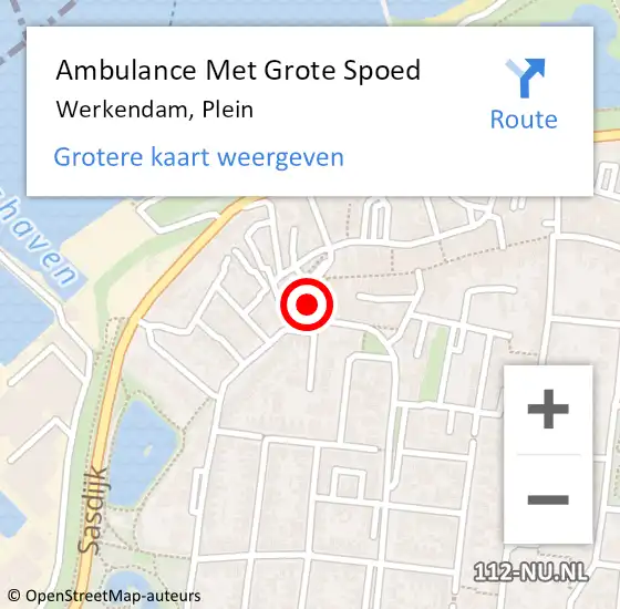 Locatie op kaart van de 112 melding: Ambulance Met Grote Spoed Naar Werkendam, Plein op 24 juni 2018 19:29