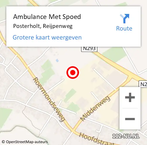 Locatie op kaart van de 112 melding: Ambulance Met Spoed Naar Posterholt, Reijpenweg op 24 juni 2018 20:08