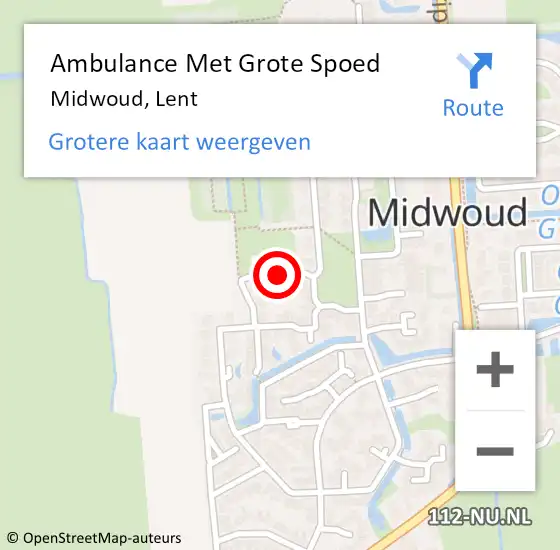 Locatie op kaart van de 112 melding: Ambulance Met Grote Spoed Naar Midwoud, Lent op 24 juni 2018 20:40