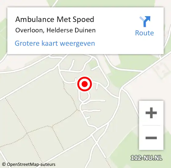 Locatie op kaart van de 112 melding: Ambulance Met Spoed Naar Overloon, Helderse Duinen op 24 juni 2018 20:53