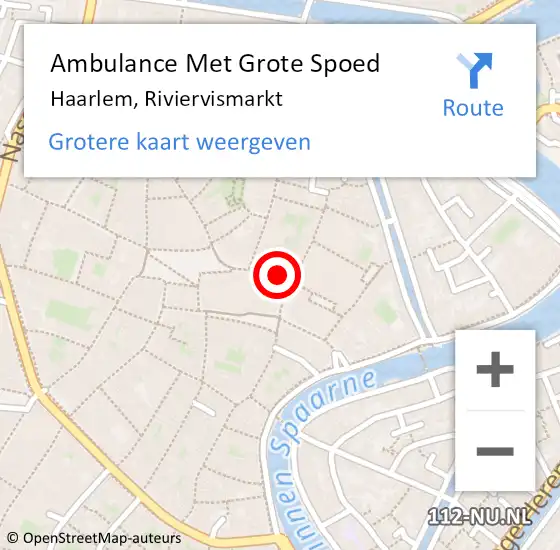 Locatie op kaart van de 112 melding: Ambulance Met Grote Spoed Naar Haarlem, Riviervismarkt op 24 juni 2018 21:29