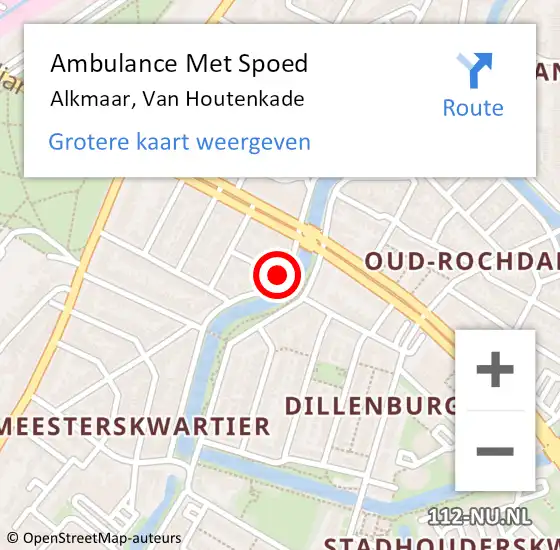 Locatie op kaart van de 112 melding: Ambulance Met Spoed Naar Alkmaar, Van Houtenkade op 24 juni 2018 22:04