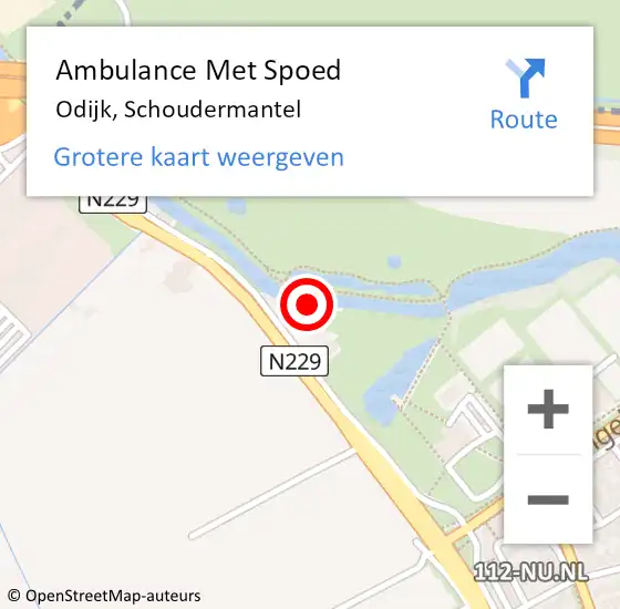 Locatie op kaart van de 112 melding: Ambulance Met Spoed Naar Odijk, Schoudermantel op 24 juni 2018 22:13