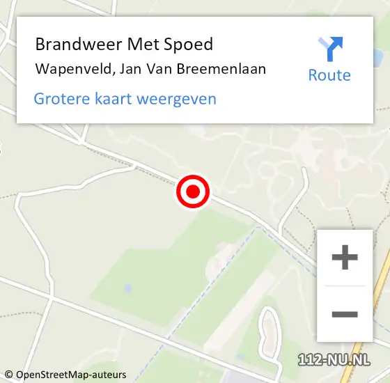 Locatie op kaart van de 112 melding: Brandweer Met Spoed Naar Wapenveld, Jan Van Breemenlaan op 24 juni 2018 22:24