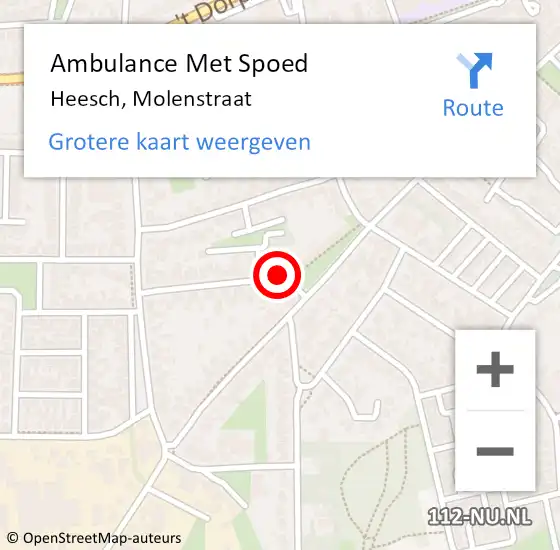 Locatie op kaart van de 112 melding: Ambulance Met Spoed Naar Heesch, Molenstraat op 25 juni 2018 00:06